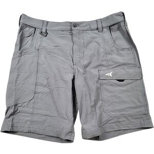 KastKing Mens Rekon Fishing Cargo Shorts Gray Quick Dry UPF 50 Size 40